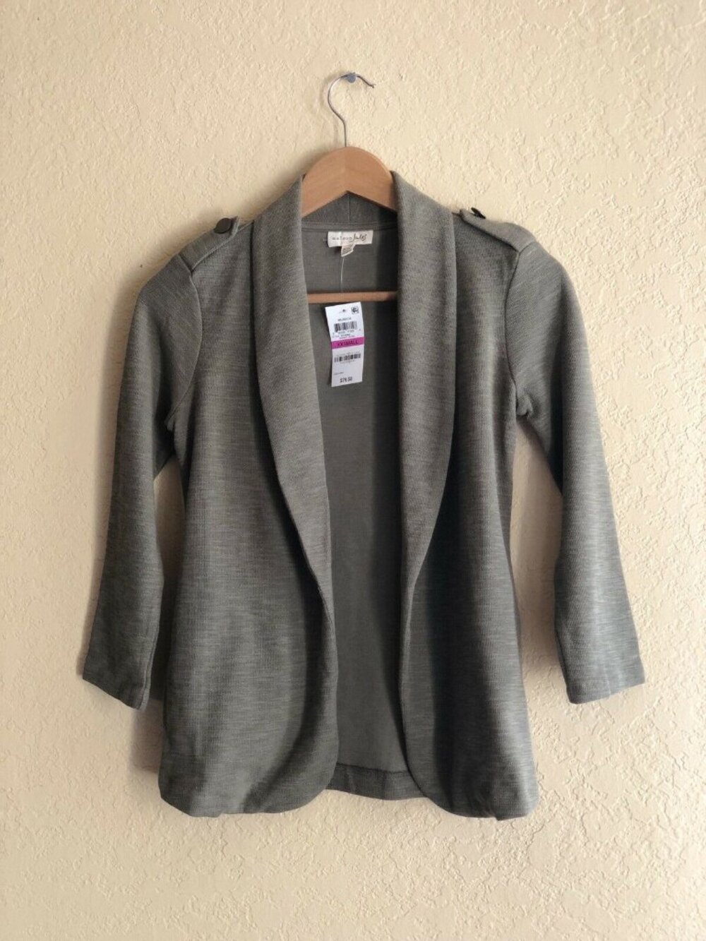 Maison Jules Green Heathered Military Jacket XXS Utility Style - Picture 7 of 7